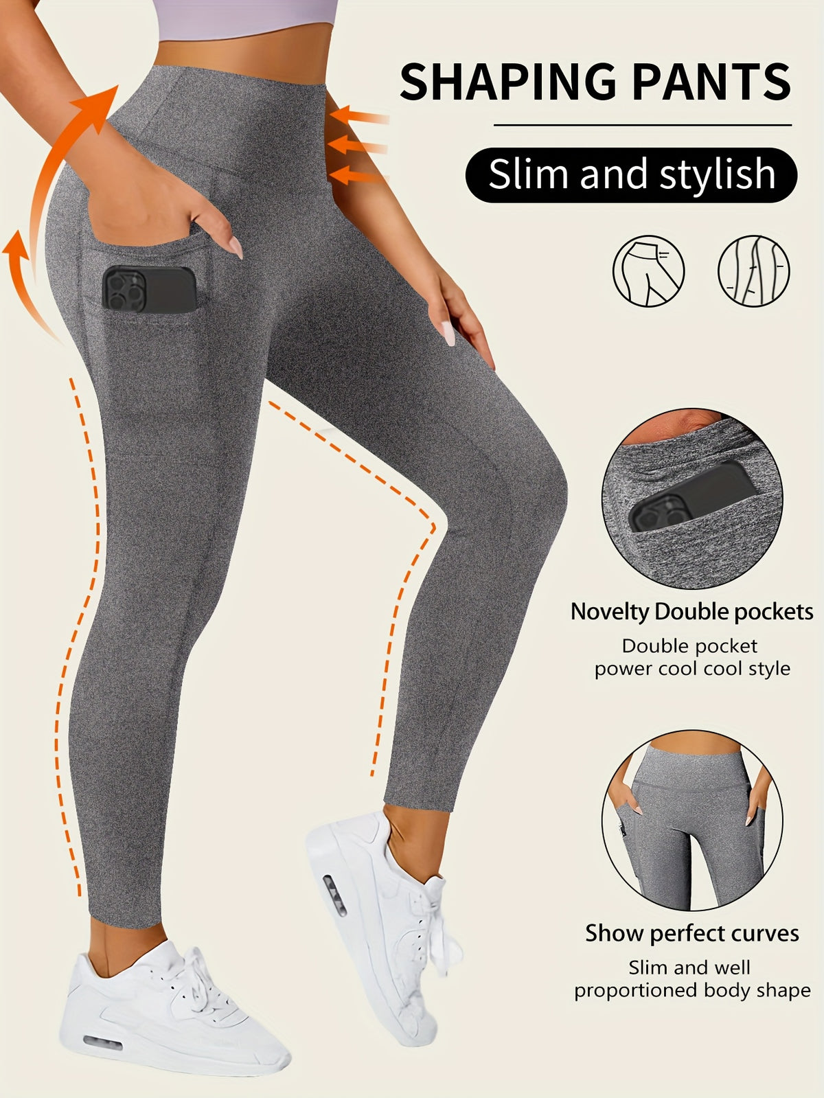 Leggings de yoga poche à ligne ciblée pour un développement sans complexe