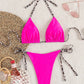 Haut de Bikini Femme Triangle – Bretelles Léopard à Nouer, Look Sauvage et Raffiné