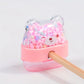Taille-Crayon Bébé avec Réservoir Transparent – Taille-Crayons Mignon Rose à Double Trou pour École et Papeterie