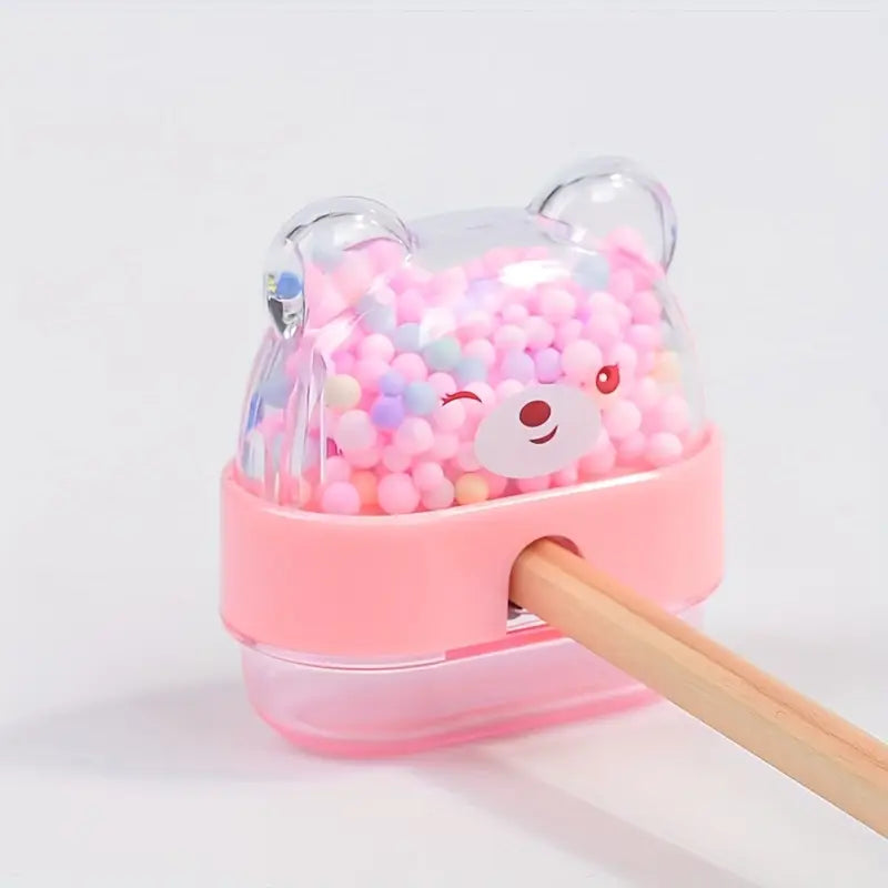 Taille-Crayon Bébé avec Réservoir Transparent – Taille-Crayons Mignon Rose à Double Trou pour École et Papeterie