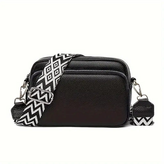 Sac Besace Femme Élégant Bandoulière Large Motif Bohème, Cuir PU Premium et Design Tendance