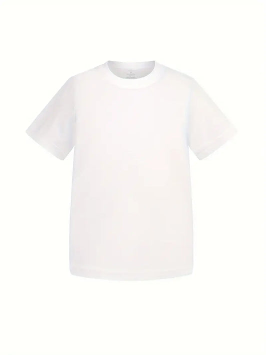 T-shirt basique garçon bleu – Haut coton uni confortable et tendance