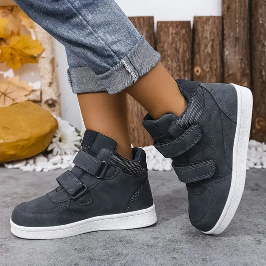 Bottes garçon montantes en suède avec scratch – Chaussures confortables et résistantes pour l’automne/hiver