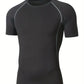 T-shirt de sport homme compression – Respirant & extensible – Idéal musculation, running et fitness