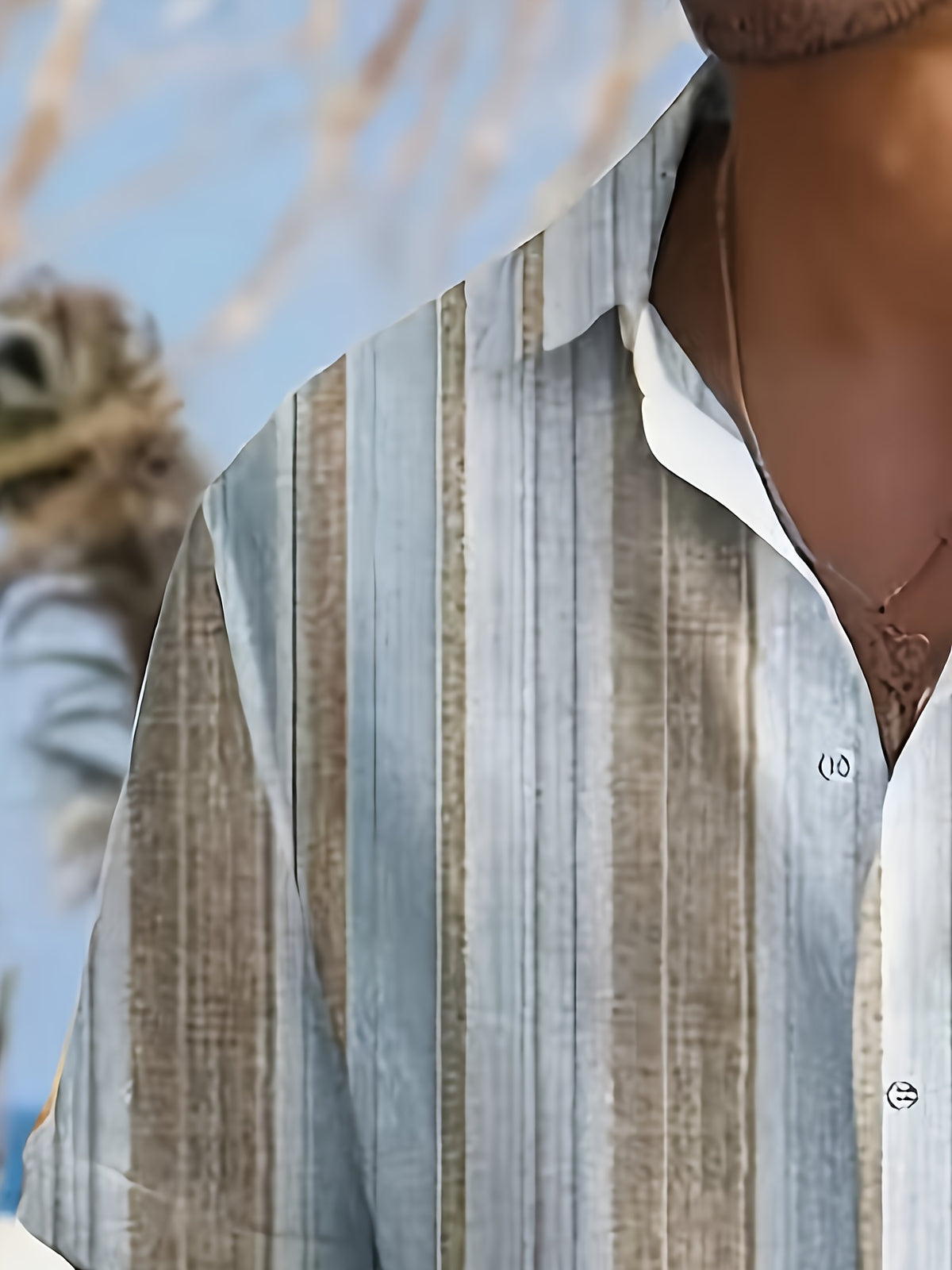 Chemise décontractée à rayures pour homme