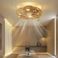 Ventilateur de Plafond LED avec Abat-Jour en Rotin Tressé – Éclairage Intégré et Télécommande pour Ambiance Naturelle
