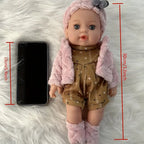 Poupée bébé réaliste 30 cm avec vêtements fleuris et bonnet
