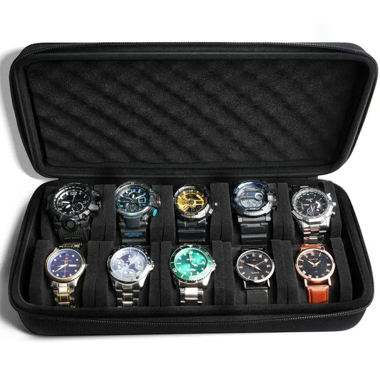 Mallette de rangement pour montres 12 emplacements – Étui rigide de protection pour collection