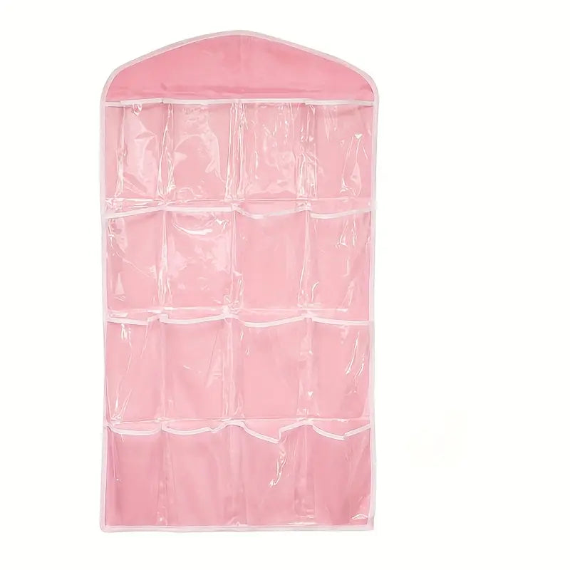 Organisateur de Rangement Mural Bébé Rose avec 12 Poches – Pochettes Suspendues pour Couches et Accessoires