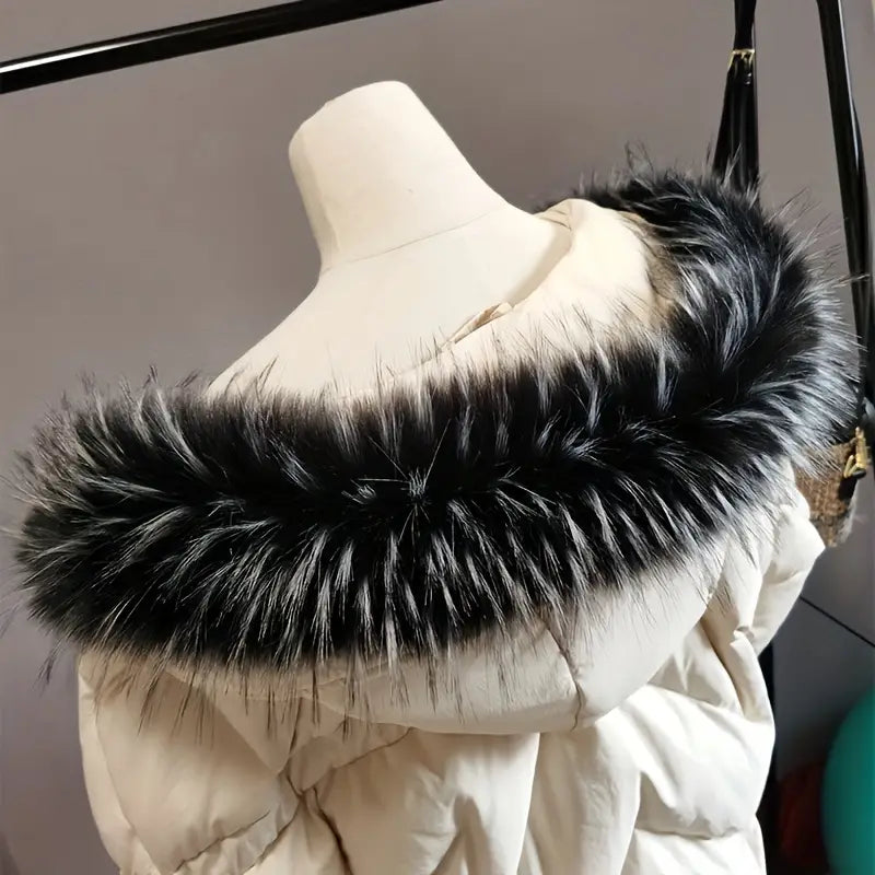 Faux col femme en fausse fourrure blanche – Col amovible chic et douillet pour manteaux et vestes d’hiver