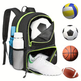 Sac de sport multifonction – Compartiment chaussures et ballon intégré, coloris Noir