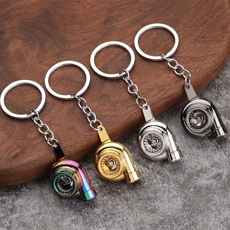 Porte-clés turbo voiture en métal – Breloque mécanique sportive pour homme