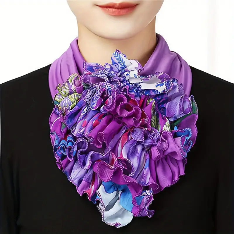 Faux col femme élégant à volants multicolores – Accessoire amovible chic pour robe, pull et chemisier