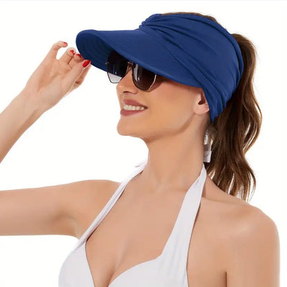 Visière femme été anti-UV bleu marine, coloris Bleu marine