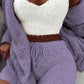 Pyjama Femme 3 Pièces Doudou Ultra Doux – Gilet, Débardeur & Short Cocooning pour Hiver