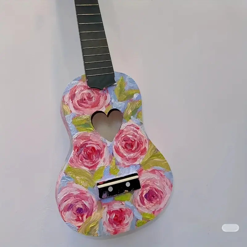 Corps de Guitare/Ukulélé Décoratif – Motif Rond/Cœur, Idéal DIY ou Déco Murale Musicale