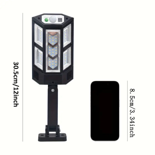 Projecteur Solaire LED Extérieur avec Détecteur de Mouvement – Éclairage de Sécurité Étanche pour Jardin, Allée et Façade