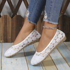 Ballerines femme en dentelle florale
