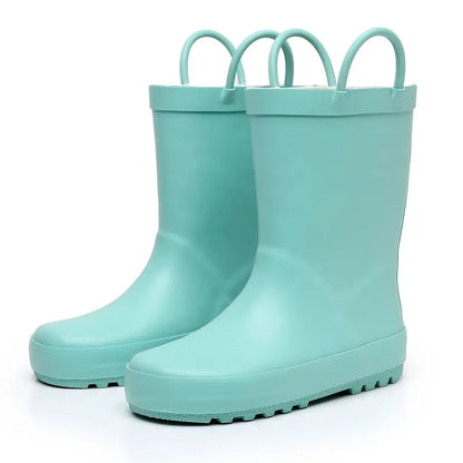 Bottes de pluie garçon bleu marine – Bottes imperméables avec poignées faciles à enfiler