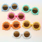 Lunettes de soleil enfants rondes fleuries rétro – Protection UV et style coloré