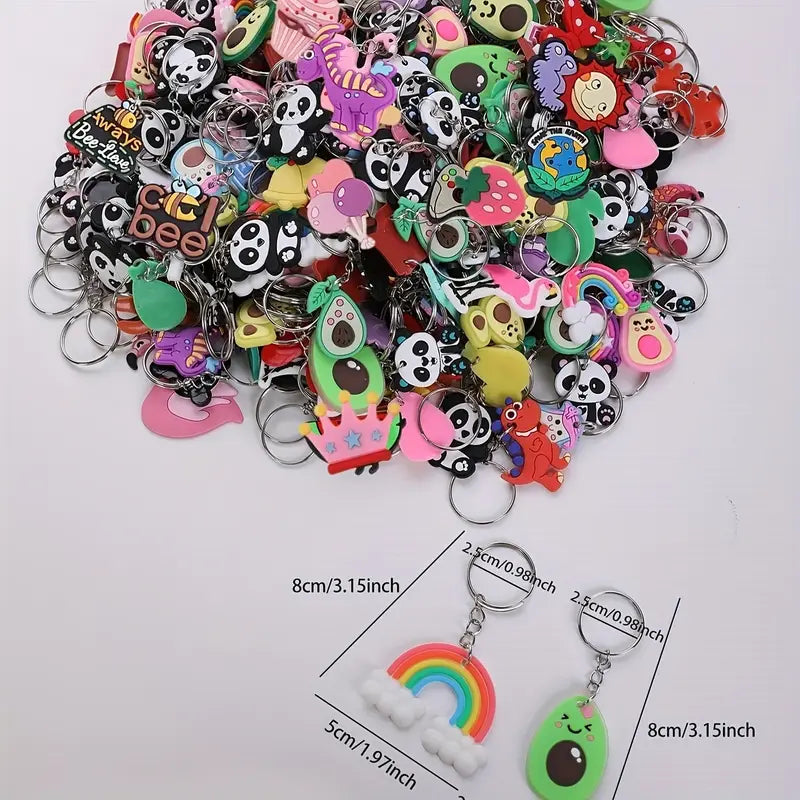 Porte-clés Enfant Animaux et Fruits en Silicone – Accessoires Colorés et Rigolos pour Cartable