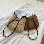 Sac bandoulière femme en paille tressée