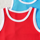 Débardeur de Sport Enfant – Maillot Sans Manches Respirant Rouge et Bleu