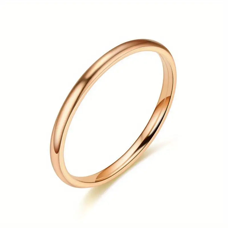 Bague homme minimaliste en acier inoxydable – Anneau élégant argent, or, noir ou rose
