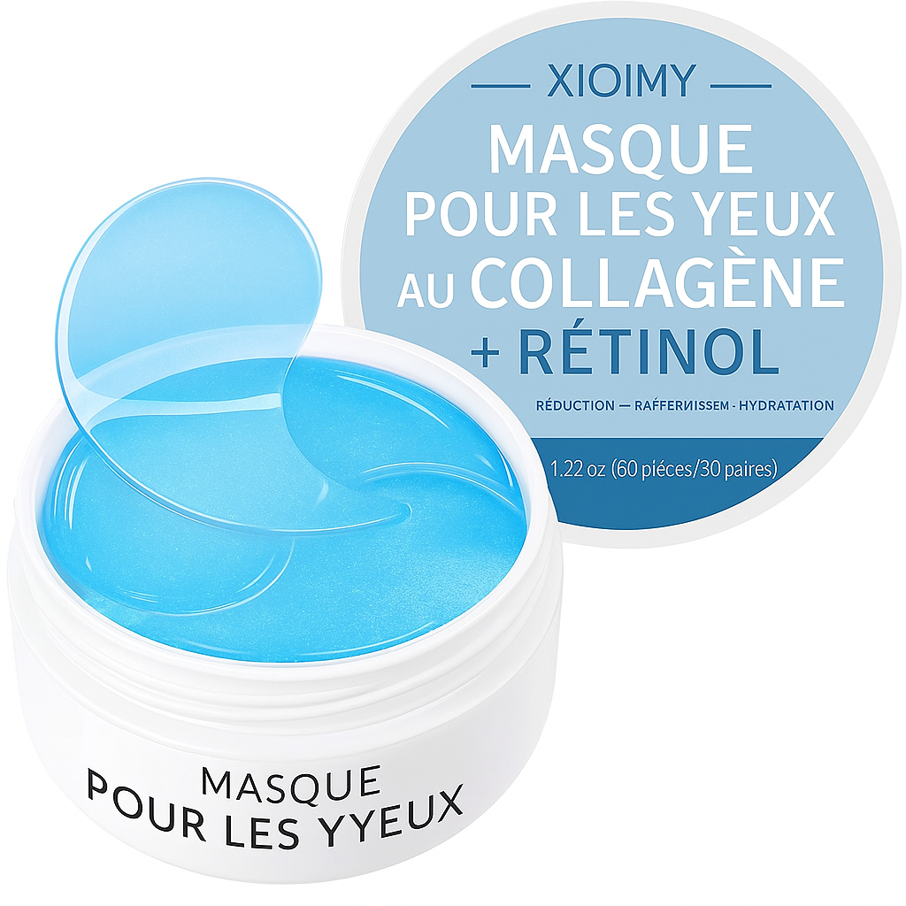 Patchs Yeux Anti-Cernes au Collagène & Rétinol – 30 Paires Hydratantes et Lissants XIOIMY