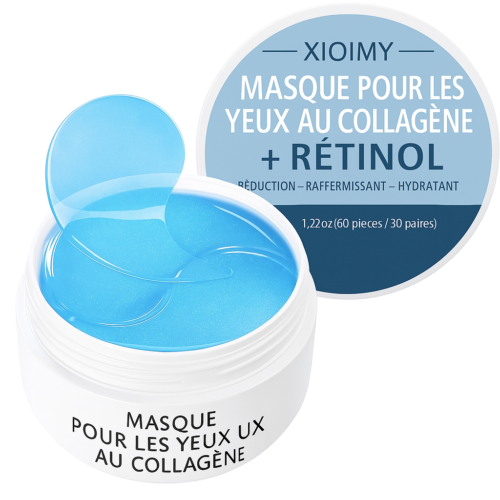 Patchs Yeux Anti-Cernes au Collagène & Rétinol – 30 Paires Hydratantes et Lissants XIOIMY