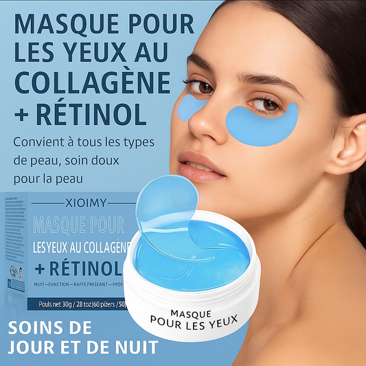 Patchs Yeux Anti-Cernes au Collagène & Rétinol – 30 Paires Hydratantes et Lissants XIOIMY