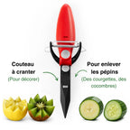 Éplucheur de Légumes Ergonomique Multi-Usage avec Lame de Rechange