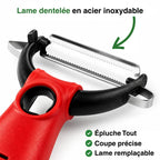 Éplucheur de Légumes Ergonomique Multi-Usage avec Lame de Rechange