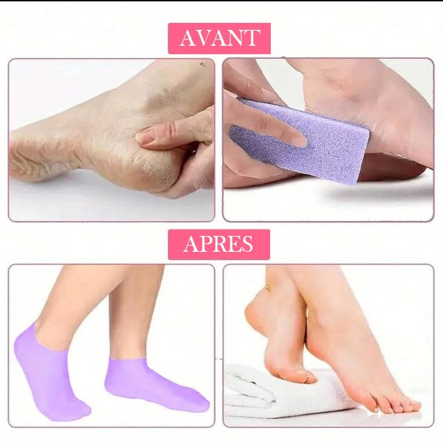 Chaussettes Exfoliantes Lavande – Soin Pieds Peau Neuve & Douceur Intense