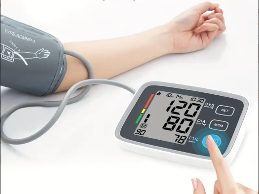 Tensiomètre Électronique Bras – Écran LCD Haute Lisibilité | Mesure Automatique de la Tension & du Pouls | Indicateur OMS, Mémoire Intégrée – Facile à Utiliser à Domicile