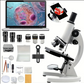 Microscope Professionnel Complet avec Accessoires – Grossissement jusqu’à 1600X, Compatible Smartphone & PC
