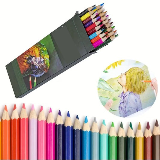 Boîte de 18 crayons de couleur – Idéal pour dessin, coloriage et activités scolaires