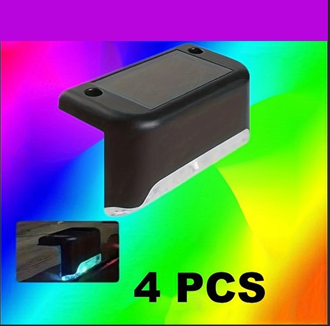 Lot de 4/12/16 Lampes Solaires LED Extérieures Noires – Éclairage Intelligent Blanc pour Escaliers, Jardins et Terrasses