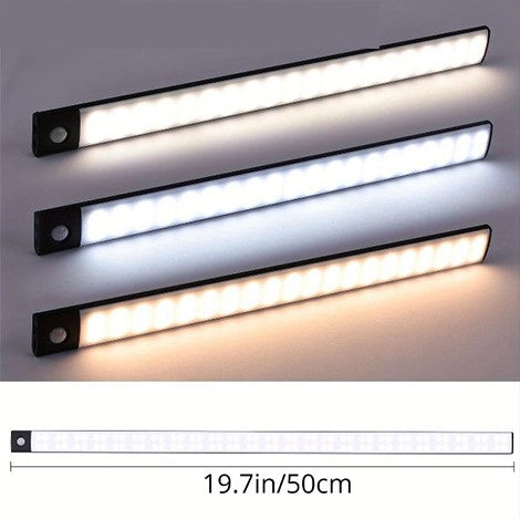 Barre LED 10/20/30/40/50 cm avec Détecteur de Mouvement – Éclairage Intérieur Intelligent 3 Couleurs pour Cuisine, Dressing et Maison Connectée