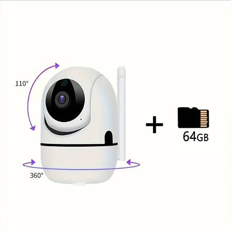 Caméra de Surveillance Wi-Fi HD avec Vision Nocturne Infrarouge – Suivi en Temps Réel sur Smartphone
