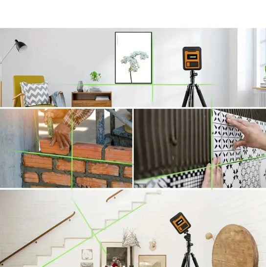 Niveau Laser Vert Multi-Lignes avec Trépied – Outil de Nivellement pour Travaux de Précision