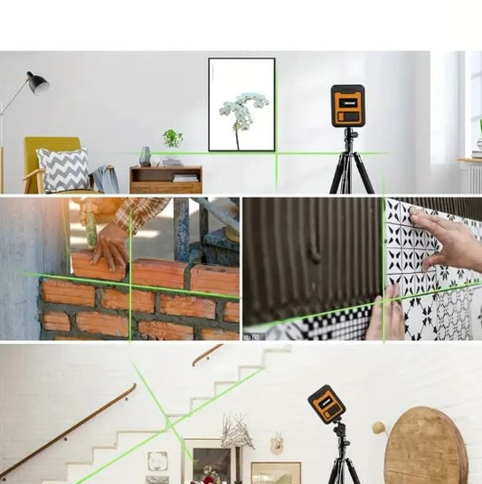 Niveau Laser Vert Multi-Lignes avec Trépied – Outil de Nivellement pour Travaux de Précision