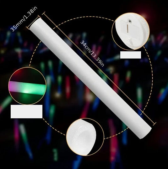Bâtons Lumineux LED Multicolores – Accessoires Festifs pour Mariages, Anniversaires et Soirées Extérieures