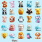 Autocollants 3D Animaux Mignons – Stickers Décoratifs pour Ordinateur Portable, Tablette et Coque de Téléphone
