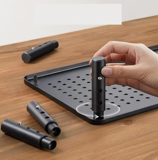 Support écran PC en métal perforé – Rehausseur réglable pour moniteur, laptop ou imprimante