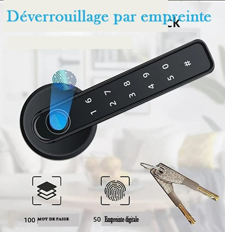 Poignée de Porte Intelligente à Code Numérique – Serrure Électronique avec Clavier Tactile Sécurisé