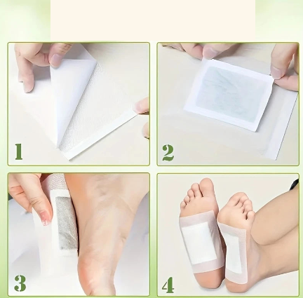 Patch Détox Pieds au Bambou – 10 Patches Purifiants Naturels pour Nettoyage en Profondeur