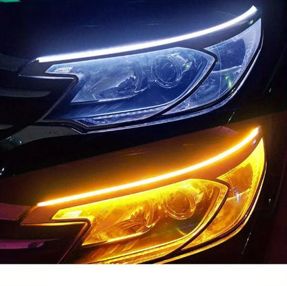 Ruban LED Clignotant Voiture – Feu de Jour DRL Flexible pour Phares Avant Multicolore 60cm