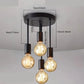 Plafonnier Industriel Moderne à 4 Ampoules – Luminaire Suspendu Design Vintage pour Salon et Salle à Manger