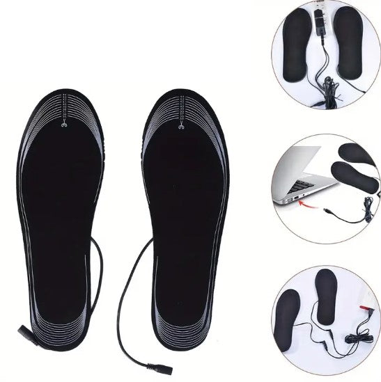 Semelles chauffantes USB découpables – Taille ajustable jusqu’à 28 cm pour garder vos pieds au chaud en hiver